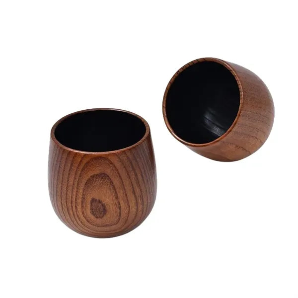 2 to 12 oz Wood Grain Resin Mug Handled Coffee & Tea Cup