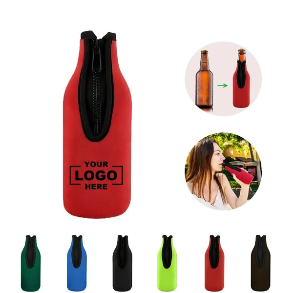 Neoprene Zipper Bottle Cooler Sleeve