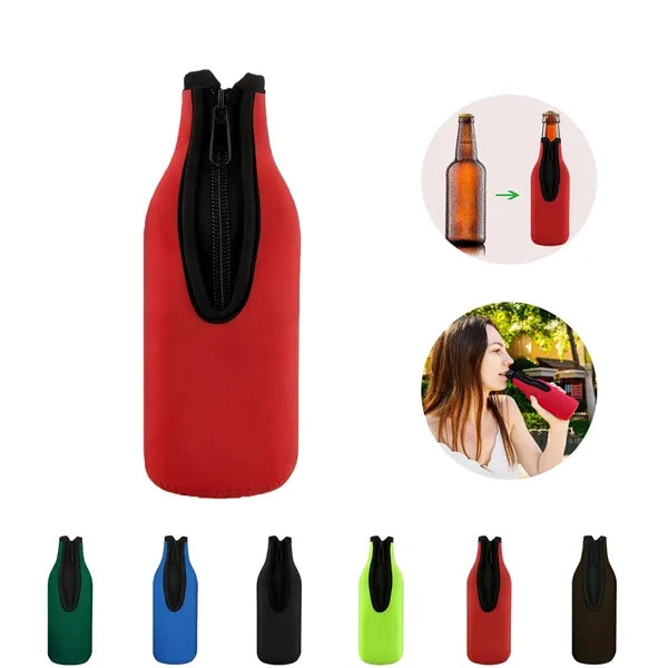 Neoprene Zipper Bottle Cooler Sleeve