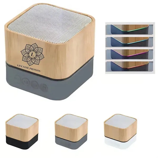 RGB Light Bamboo Wireless Speaker with TF Slot