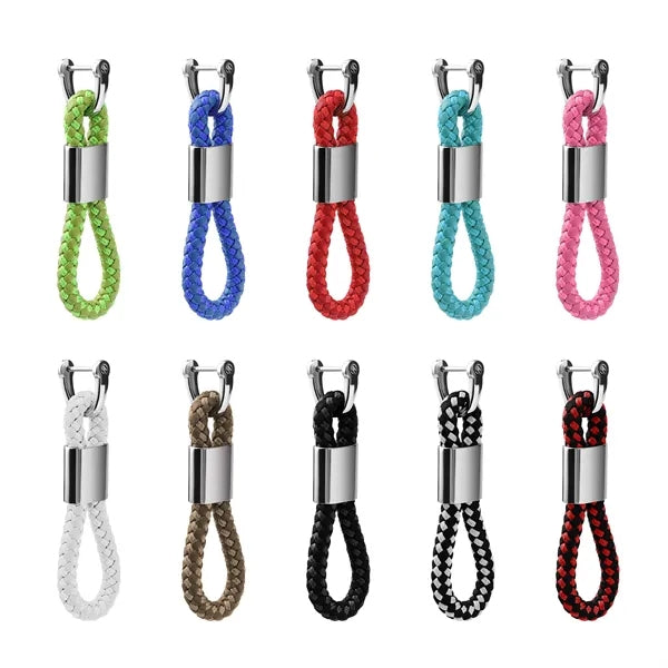Braided Leather Keychain Car Fob