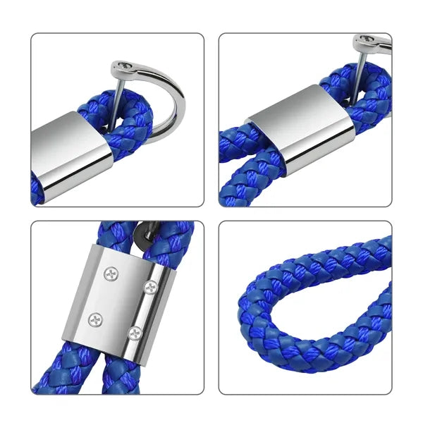 Braided Leather Keychain Car Fob
