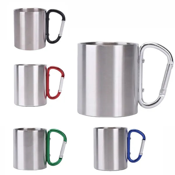 10 Oz Carabiner Hook Camping Mug