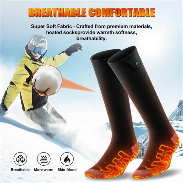 Winter Skiing Outdoor Full Foot Wrap 3D Heated Socks