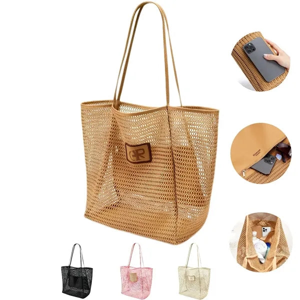 Mesh Beach Tote Bag Foldable Portable Travel