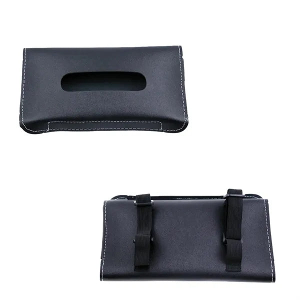 Car Leather Sun Visor Tissue Box Holder With Strap