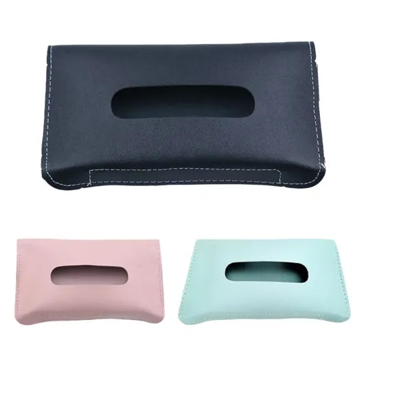 Car Leather Sun Visor Tissue Box Holder With Strap