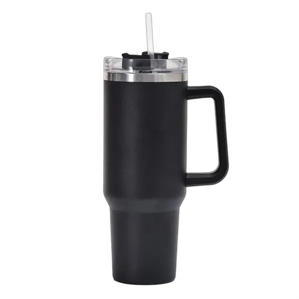 40oz Stainless Steel Insulated Tumbler with Handle and Straw
