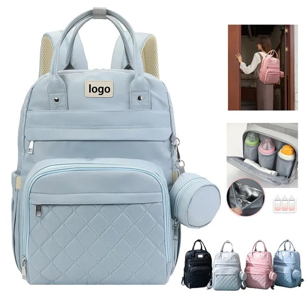 Waterproof Mommy Backpack With Changing Pad And Storage Bag