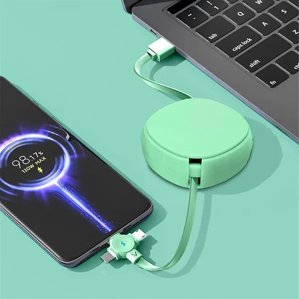 3in1 59-Inch Telescopic USB Charging Cable with Phone Stand