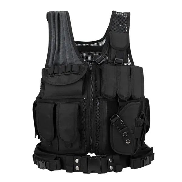 Outdoor Multi Pockets Breathable Vest w/ Belt