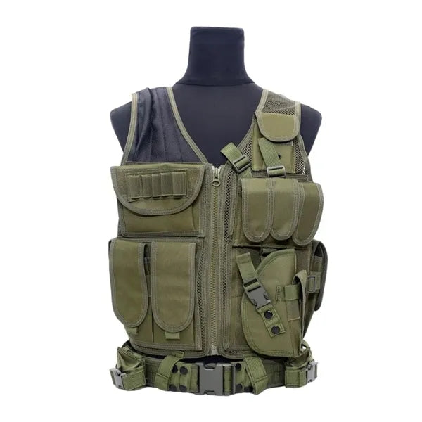 Outdoor Multi Pockets Breathable Vest w/ Belt