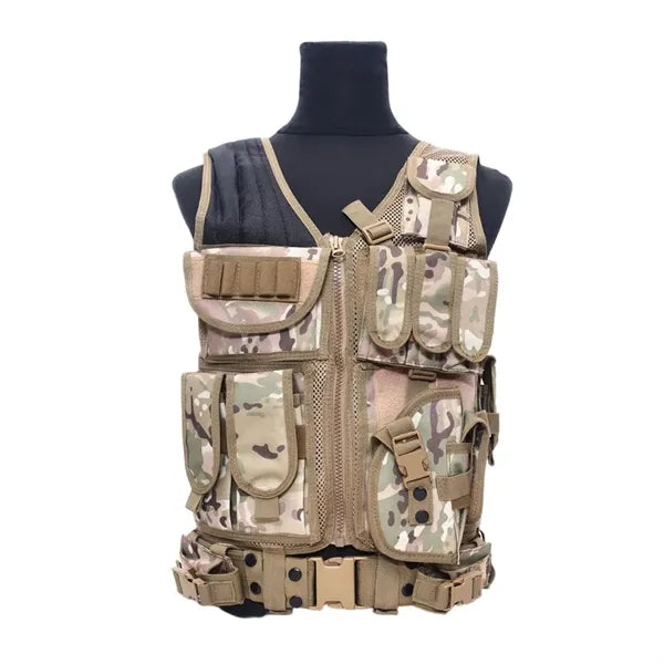 Outdoor Multi Pockets Breathable Vest w/ Belt
