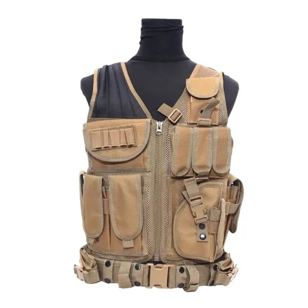 Outdoor Multi Pockets Breathable Vest w/ Belt