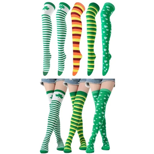 Irish Saint Patricks Thigh High Shamrock Socks