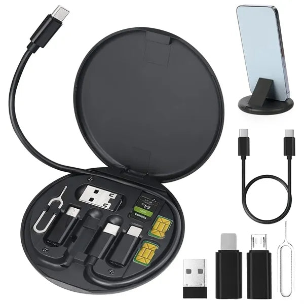 USB Adapter Kit Multi Type Charging Cable Case Card