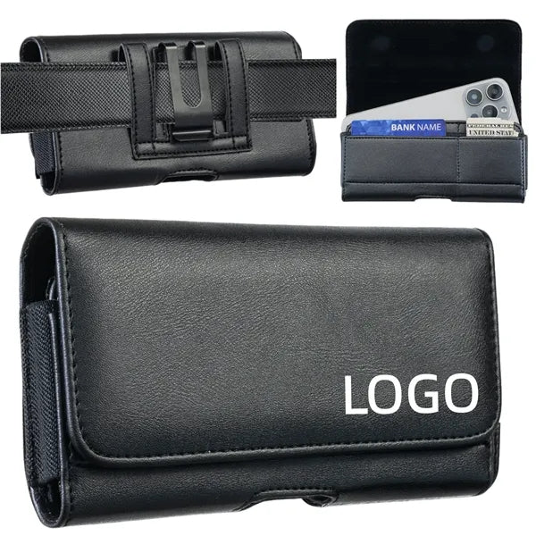 Leather Phone Holster Card Holder Waist Bag Belt Loop Pouch