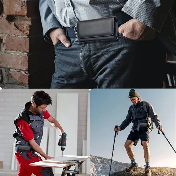 Leather Phone Holster Card Holder Waist Bag Belt Loop Pouch