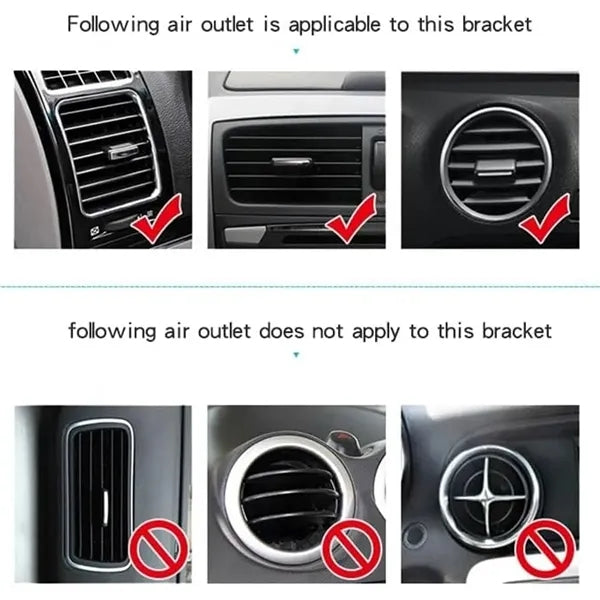 Universal Dual Mount Car Phone Holder for Dashboard Vent