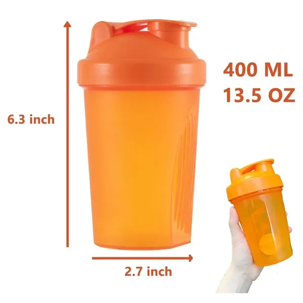 13.5 Ounce Round Protein Shaker Bottle BPA Free Plastic