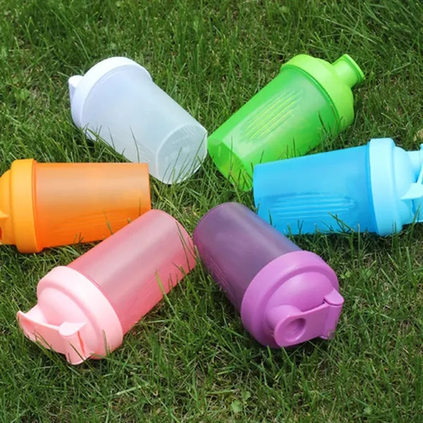 13.5 Ounce Round Protein Shaker Bottle BPA Free Plastic