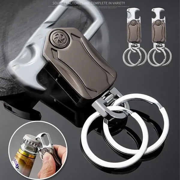 Key Ring with Cutter Bottle Opener 360 Rotating Gyro Chain