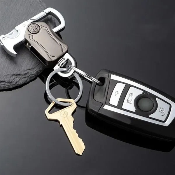 Key Ring with Cutter Bottle Opener 360 Rotating Gyro Chain