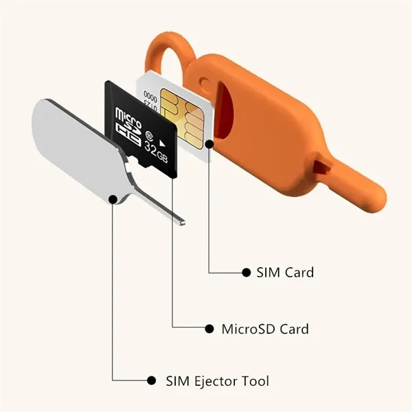 Silicone sim card holder contains removal opening tool