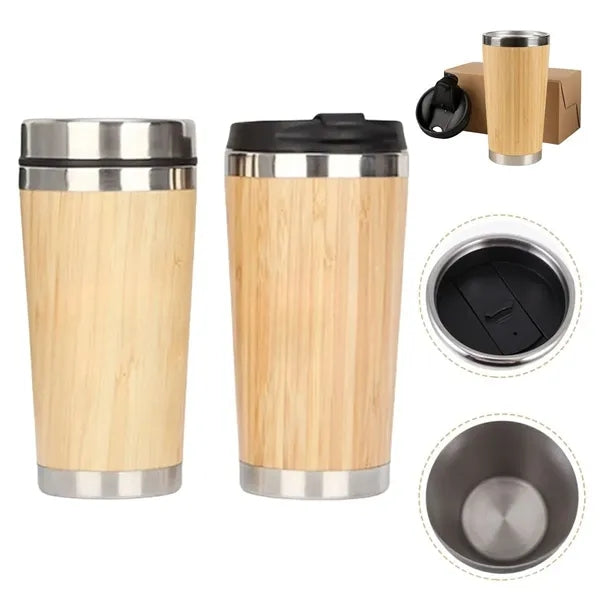 15oz Eco Friendly Bamboo Thermo Travel Coffee Cup
