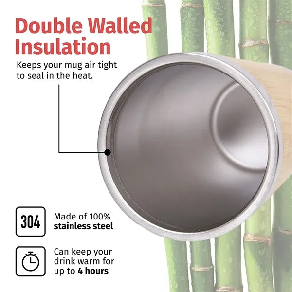 15oz Eco Friendly Bamboo Thermo Travel Coffee Cup