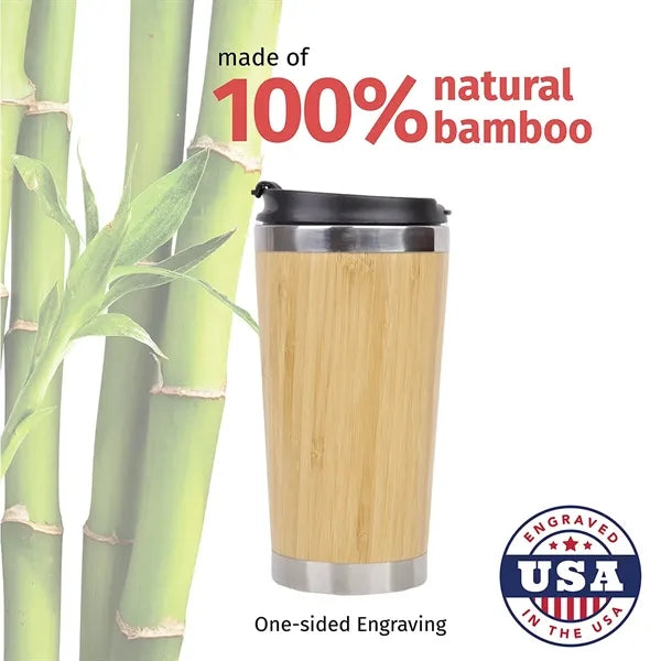 15oz Eco Friendly Bamboo Thermo Travel Coffee Cup