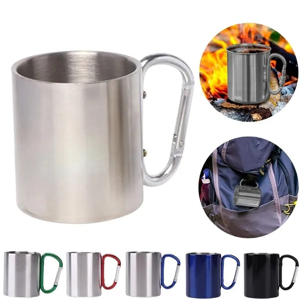Stainless Steel Mug With Carabiner Hook