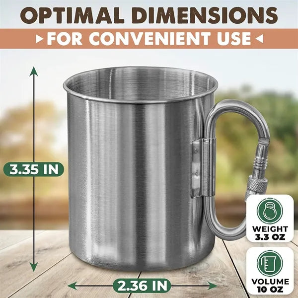 Stainless Steel Mug With Carabiner Hook