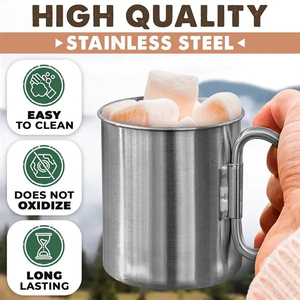 Stainless Steel Mug With Carabiner Hook