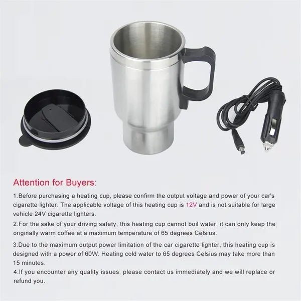 15OZ Stainless Steel Car Heating Cup Holder
