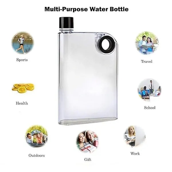 A5 Portable Flat Flask Travel Water Bottle