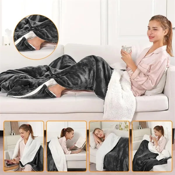 Soft Warm Flannel Electric Fast Heated Bed Blanket
