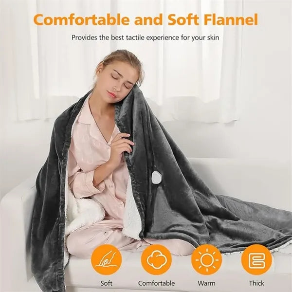 Soft Warm Flannel Electric Fast Heated Bed Blanket