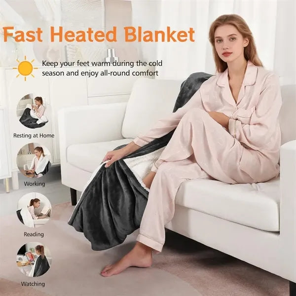 Soft Warm Flannel Electric Fast Heated Bed Blanket