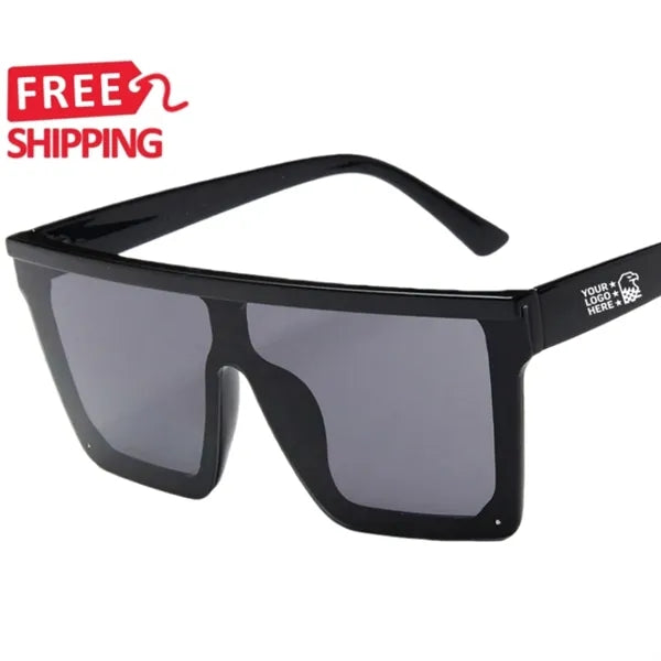 Square Women Sunglasses Thick Frame Flat Top UV Protection