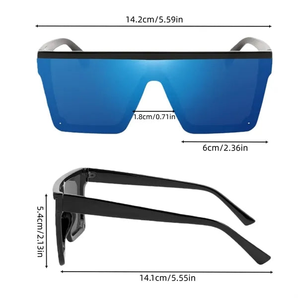 Square Women Sunglasses Thick Frame Flat Top UV Protection