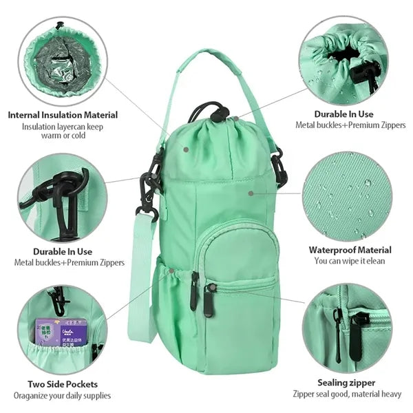 Crossbody Insulated Water Bottle Sling Bag Case