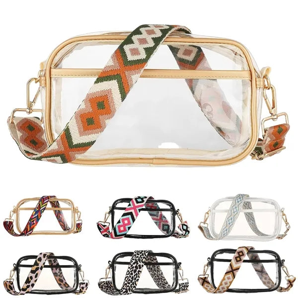 Stadium Approved Clear Crossbody Purse Bag with Guitar Strap