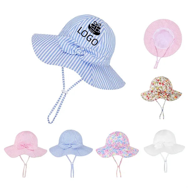 Baby Girl Sun Hat with UPF 50 Outdoor Adjustable Beach Hat
