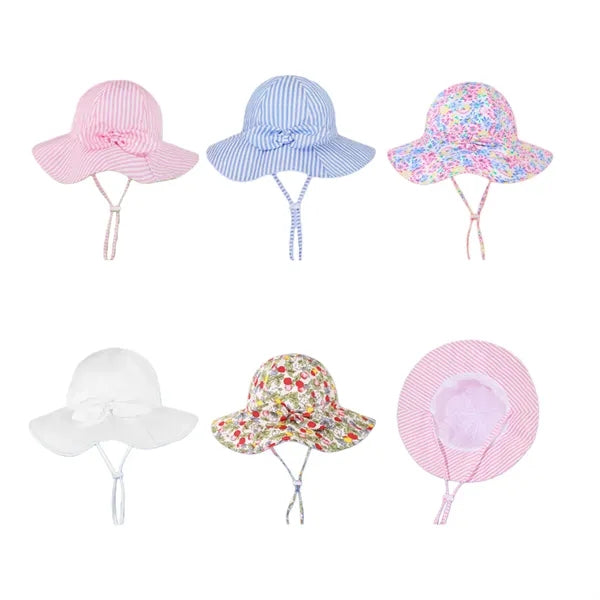 Baby Girl Sun Hat with UPF 50 Outdoor Adjustable Beach Hat
