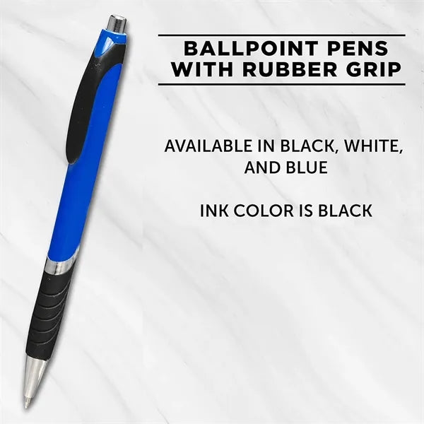 Ballpoint Pens With Rubber Grip with Soft Touch Plastic