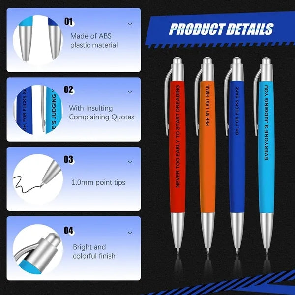 Snarky Funny ballpoint Pens Insulting Negative Office
