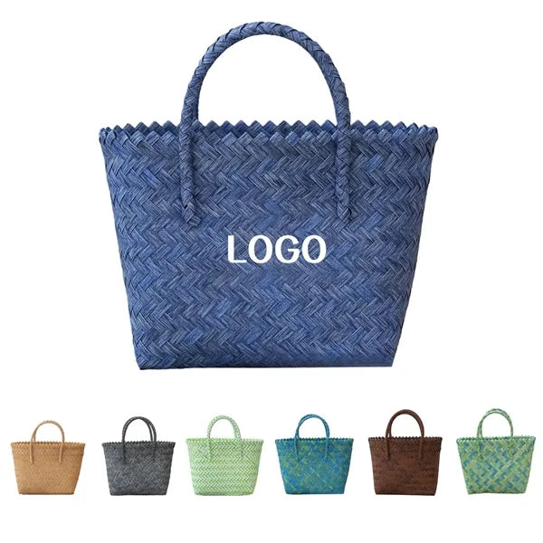 Small Handwoven Craft Wicker Basket with Handle