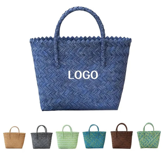Small Handwoven Craft Wicker Basket with Handle