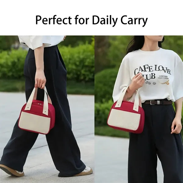 6-Can Color-Block Insulated Lunch Bag with Front Pocket